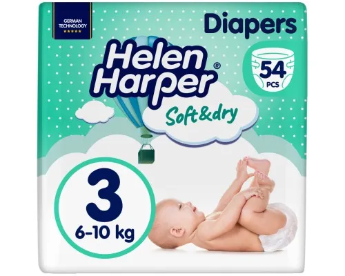 Підгузки Helen Harper Soft&Dry New Midi Розмір 3 (6-10 кг) 54 шт (2316772)