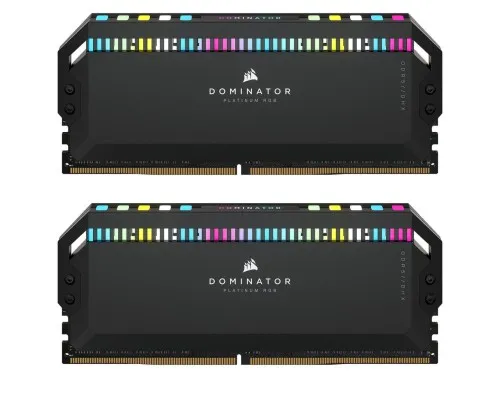 Модуль памяті для компютера DDR5 32GB (2x16GB) 6200 MHz Dominator Platinum RGB Black Corsair (CMT32GX5M2X6200C36)