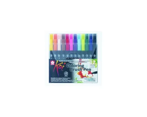 Художній маркер KOI набір Coloring Brush Pen, 12 кольорів (084511391772)