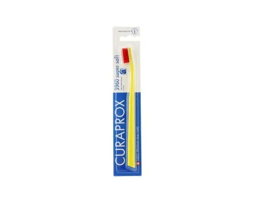 Зубна щітка Curaprox CS 3960 Super Soft Суперм'яка D 0.12 мм Жовта з червоною щетиною (CS 3960-05)