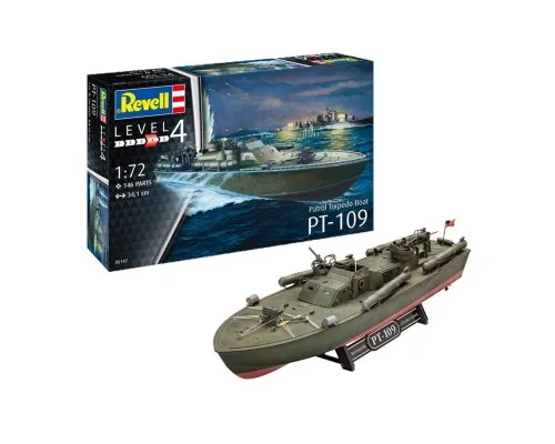 Сборная модель Revell Патрульный торпедный катер PT-109 уровень 4 масштаб 1:72 (RVL-05147)