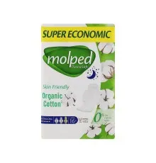 Гигиенические прокладки Molped Pure&Soft Night 6 капель 16 шт. (8690536829040)