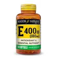 Вітамін Mason Natural Вітамін Е 180мг, Vitamin E 400 IU, 100 гелевих капсул (MAV-05051)
