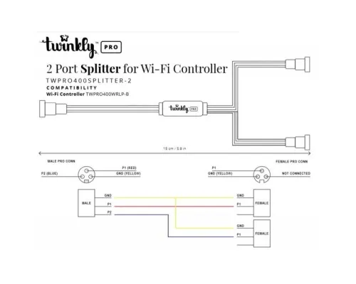 Гірлянда Twinkly PRO Спліттер-розгалуджувач Pro, IP65, чорний (TWPRO400SPLITTER-2)