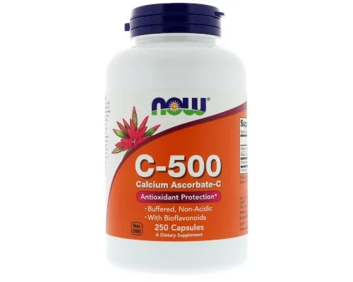 Вітамін Now Foods Аскорбат кальцію C-500, Calcium Ascorbate Capsules, 250 капс (NOW-00677)
