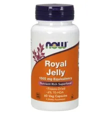Травы Now Foods Маточное Молочко 1500 мг, Royal Jelly, 60 гелевых капсул (NOW-02565)