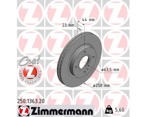 Тормозной диск ZIMMERMANN 250.1363.20