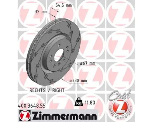 Тормозной диск ZIMMERMANN 400.3648.55