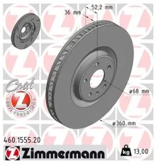 Гальмівний диск ZIMMERMANN 460.1555.20