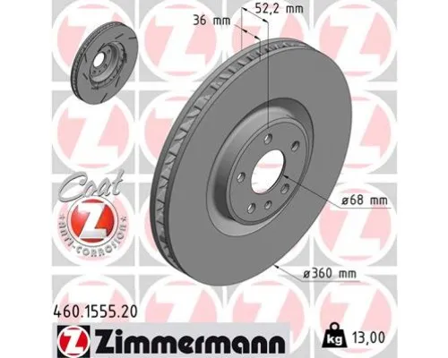 Гальмівний диск ZIMMERMANN 460.1555.20