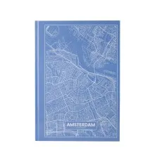 Книга записная Axent Maps Amsterdam А4 в твердой обложке 96 листов в клетку Голуб (8422-507-A)