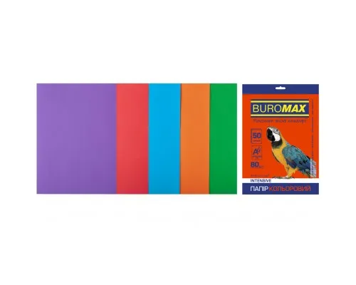 Бумага Buromax А4, 80g, INTENSIVE, 5colors, 50sh (BM.2721350-99)