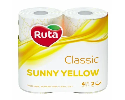 Туалетная бумага Ruta Classic 2 слоя Желтая 4 рулона (4820023748835)