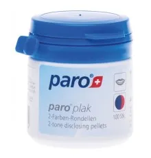 Подушечки для индикации зубного налета Paro Swiss plak 2-tone disclosing pellets 100 шт. (7610458012024)