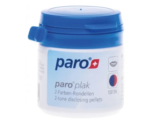 Подушечки для індикації зубного нальоту Paro Swiss plak 2-tone disclosing pellets 100 шт. (7610458012024)