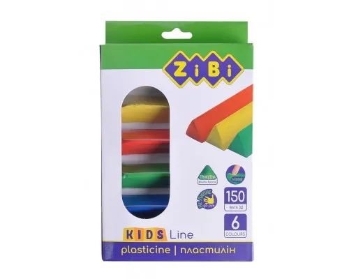 Пластилін ZiBi KIDS Line 6 кольорів, 150 г (ZB.6225)
