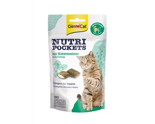 Ласощі для котів GimCat Nutri Pockets Котяча мята + Мультивітамін 60 г (4002064419190)