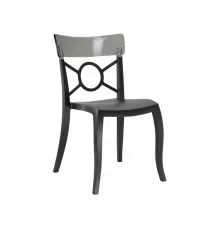 Кухонный стул PAPATYA o-pera-s сиденье черное, верх прозрачно-дым (2232)