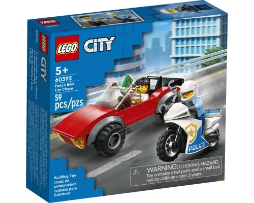 Конструктор LEGO City Преследование автомобиля на полицейском мотоцикле (60392)