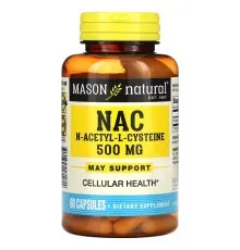Аминокислота Mason Natural NAC N-ацетил L-цистеин, 500 мг, N-Acetyl L-Cysteine, 60 капсул (MAV-17105)