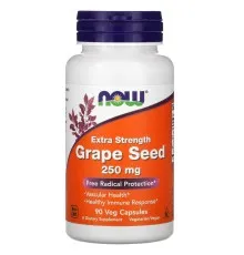 Травы Now Foods Экстракт виноградных косточек, 250 мг, Extra Strength Grape Seed, 90 (NOW-03274)