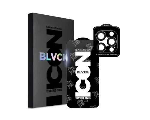 Скло захисне Armorstandart Supreme Plus Black Icon Apple iPhone 13 Pro (ARM68072)