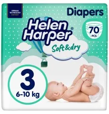 Подгузники Helen Harper Soft&Dry New Midi Размер 3 (6-10 кг) 70 шт (2316773)