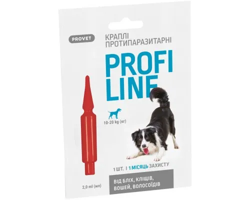 Краплі для тварин ProVET Profiline інсектоакарицид для собак 10-20 кг 1/2 мл (4823082431076)