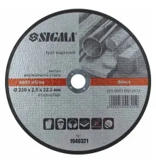 Круг отрезной Sigma по металлу и нержавеющей стали 230x2.5x22.2мм, 6650об/мин (1940321)