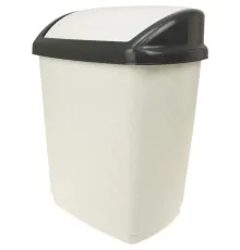 Контейнер для сміття Горизонт Домік Білий мармур 5 л (гор-02035/білий мармур)