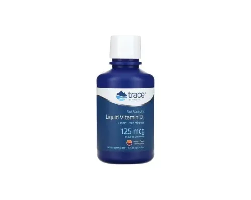 Витамин Trace Minerals Витамин D3, 125 мкг, вкус тропической вишни, Liquid Vitamin D3, 473 (TMR-00189)