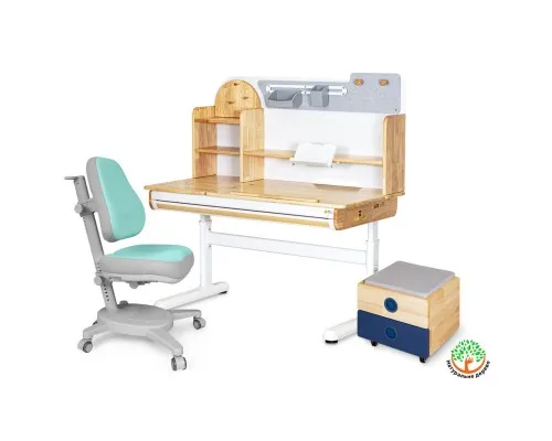 Парта з кріслом Mealux Timberdesk L (парта+кресло+тумба) (BD-690 L+ box BD 920-2 BL+Y-110 TG)