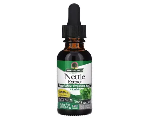 Травы Nature's Answer Крапива, экстракт в каплях, 2000 мг, Nettle Extract, 30 мл (NTA-00650)