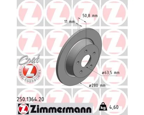 Гальмівний диск ZIMMERMANN 250.1364.20