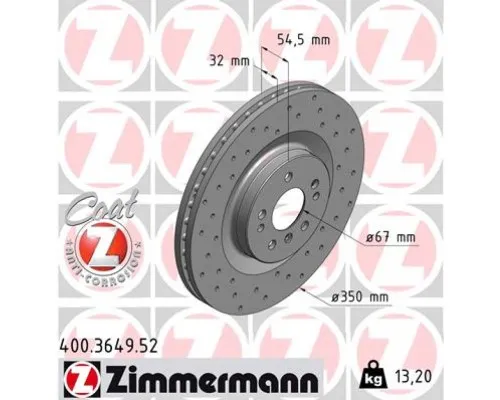 Гальмівний диск ZIMMERMANN 400.3649.52