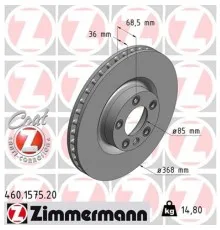 Тормозной диск ZIMMERMANN 460.1575.20