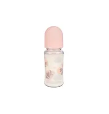Пляшечка для годування Baby-Nova Декор, з широкою шийкою, 230 мл, персиковий (3966385)
