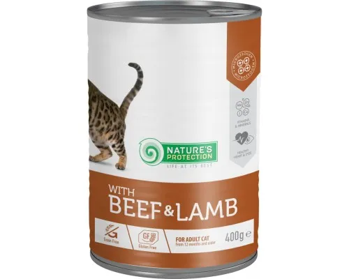 Консервы для кошек Natures Protection Adult With Beef & Lamb 400 г (KIK45607)