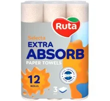 Бумажные полотенца Ruta Selecta 3 слоя 12 рулонов (4820202894254)