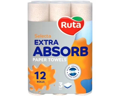 Паперові рушники Ruta Selecta 3 шари 12 рулонів (4820202894254)