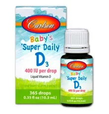 Витамин Carlson Витамин D3 для Малышей в Каплях, 400 МЕ, Baby's Super Daily (CAR-01250)