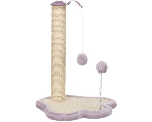 Дряпка (когтеточка) для котов Trixie Junior Столбик-лапа с игрушками 40х38х50 см светло-сиреневый (4011905429311)
