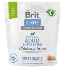 Сухий корм для собак Brit Care Dog Sustainable Adult Large Breed з куркою та комахами 1 кг (8595602558766)