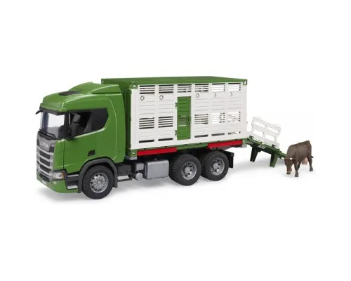 Спецтехника Bruder Автомобиль Scania Super 560R для перевозки животных 1:16 с коровой (03548)