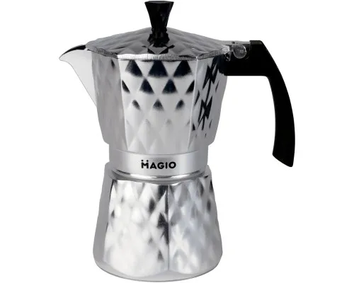 Гейзерна кавоварка Magio Блискучий металік 6 порцій 300 мл (MG-1004)