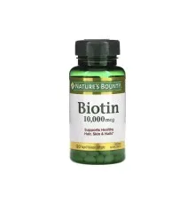 Витамин Nature's Bounty Биотин быстрого высвобождения, 10000 мкг, Biotin, 120 гелевых (NRT-51697)