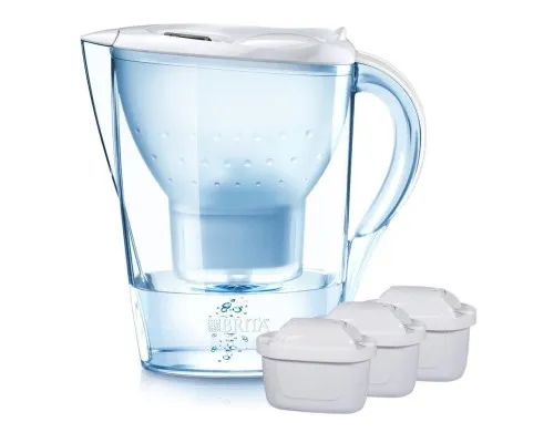 Фільтр-глечик Brita Marella Memo + 3 картриджі, 2.4л, білий (1039273)