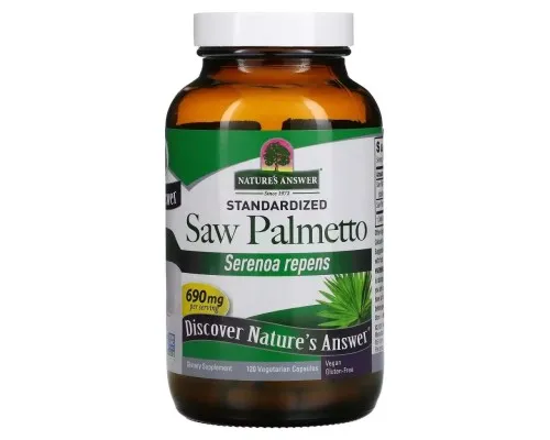 Травы Nature's Answer Со Пальметто, 690 мг, Saw Palmetto, Standardized, 120 вегетарианских к (NTA-16431)