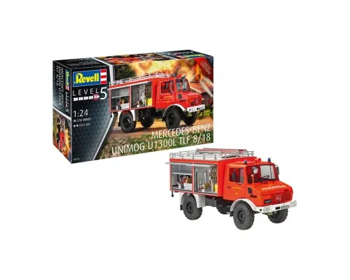 Сборная модель Revell Пожарная машина Unimog U1300L TLF 8/18 уровень 5 масштаб 1:24 (RVL-07512)