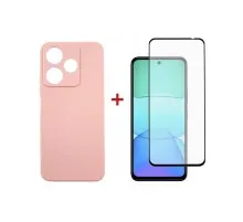 Чохол до мобільного телефона Dengos Xiaomi Redmi 13 4G Soft + Glass Pink (DG-KM-99)